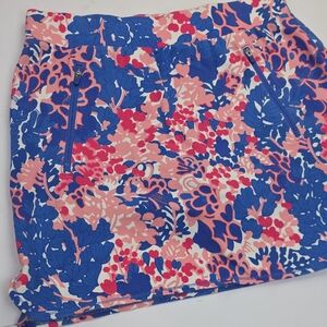 T by Talbots Blue and Pink Floral Skorts Sz M Petite